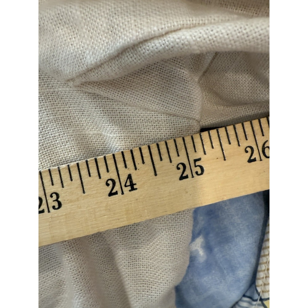 Blazer 20W Beige Linen Lined 3-Button Jacket Decorative Pockets PTP 25" - Picture 11 of 11
